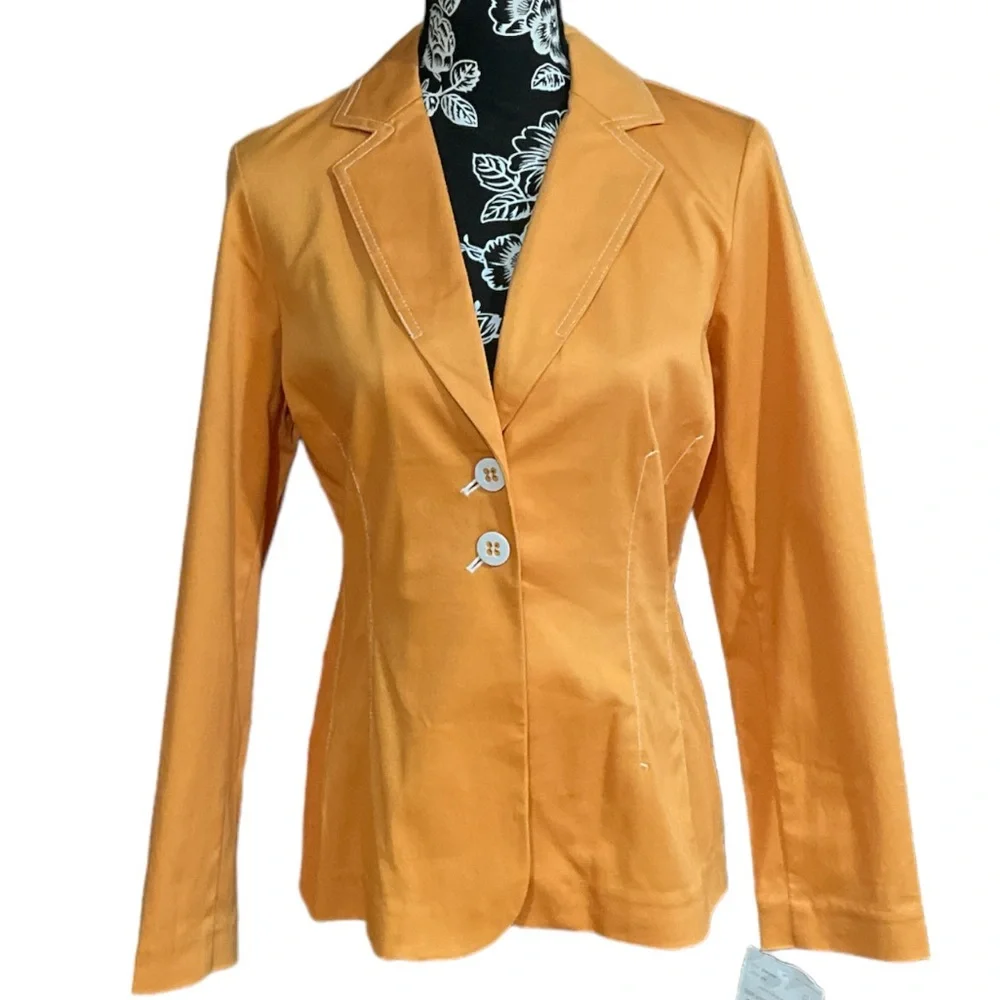 Vintage Liz Claiborne Mustard Yellow Blazer Jacket Size 6